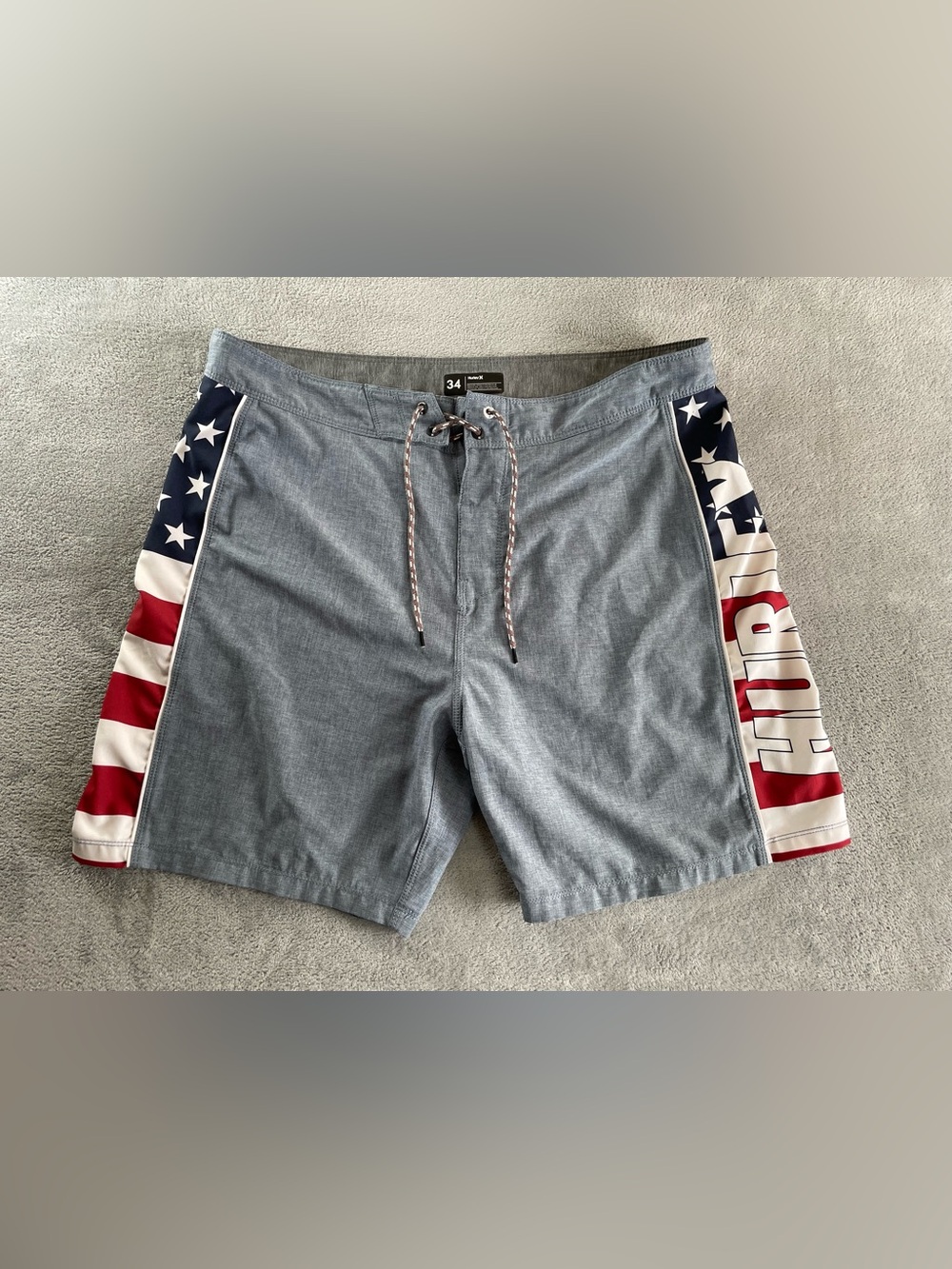 Hurley Phantom Board Shorts Men's 34 USA Olympic Team Hybrid Swim Trunks Stars